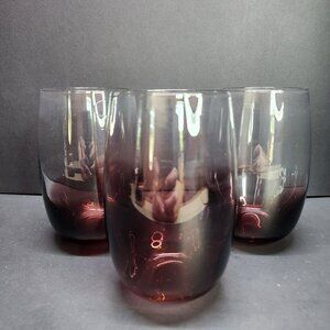Dansk Glasscapes Amethyst Tumbler Stemless Wine Glasses Purple 5.5'' - Set of 3